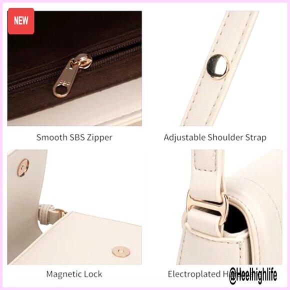 Vegan Leather Crossbody Shoulder Bag Mini Tote Handbag Retro Chic - Picture 4 of 7